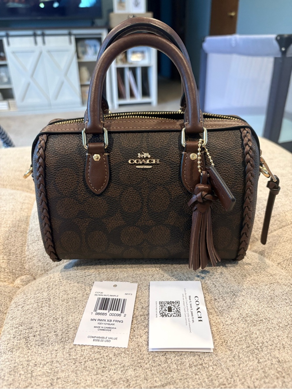 EUC Coach Mini Rowan with braid & Rexy charm